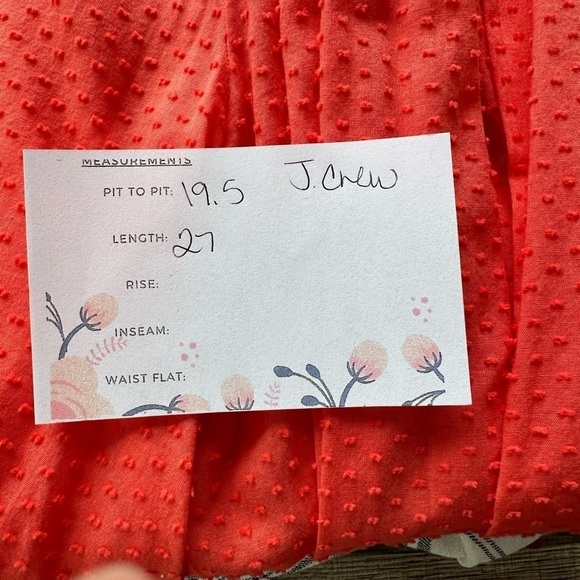 J Crew orange ruffled shoulder and wrist cotton boho woman's blouse.  Medium - Picture 9 of 10